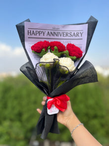 Happy anniversary crochet bouquet