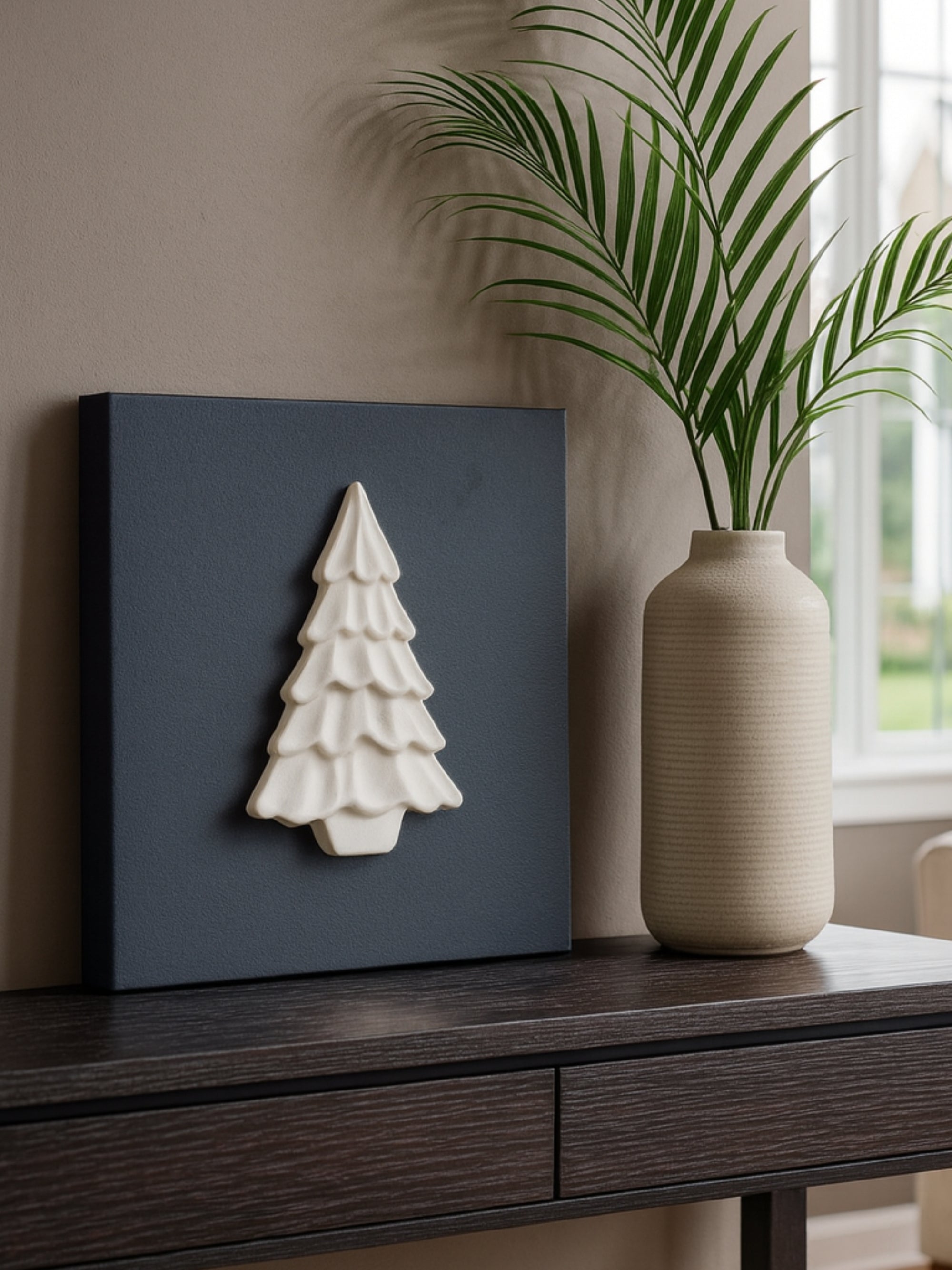 Christmas Frosted Tree Modern Home Decor Artwork