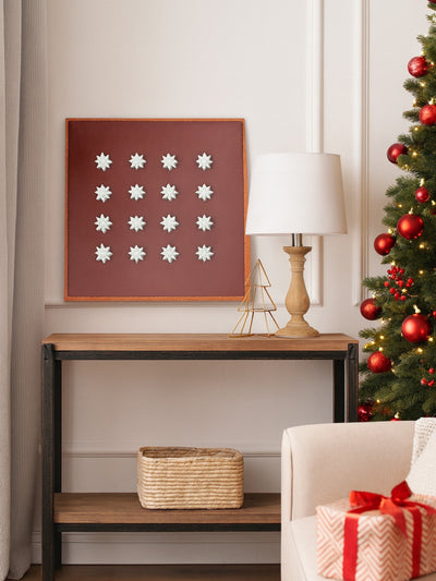 Frost Grid Modern Christmas Artwork for Wall Decoration