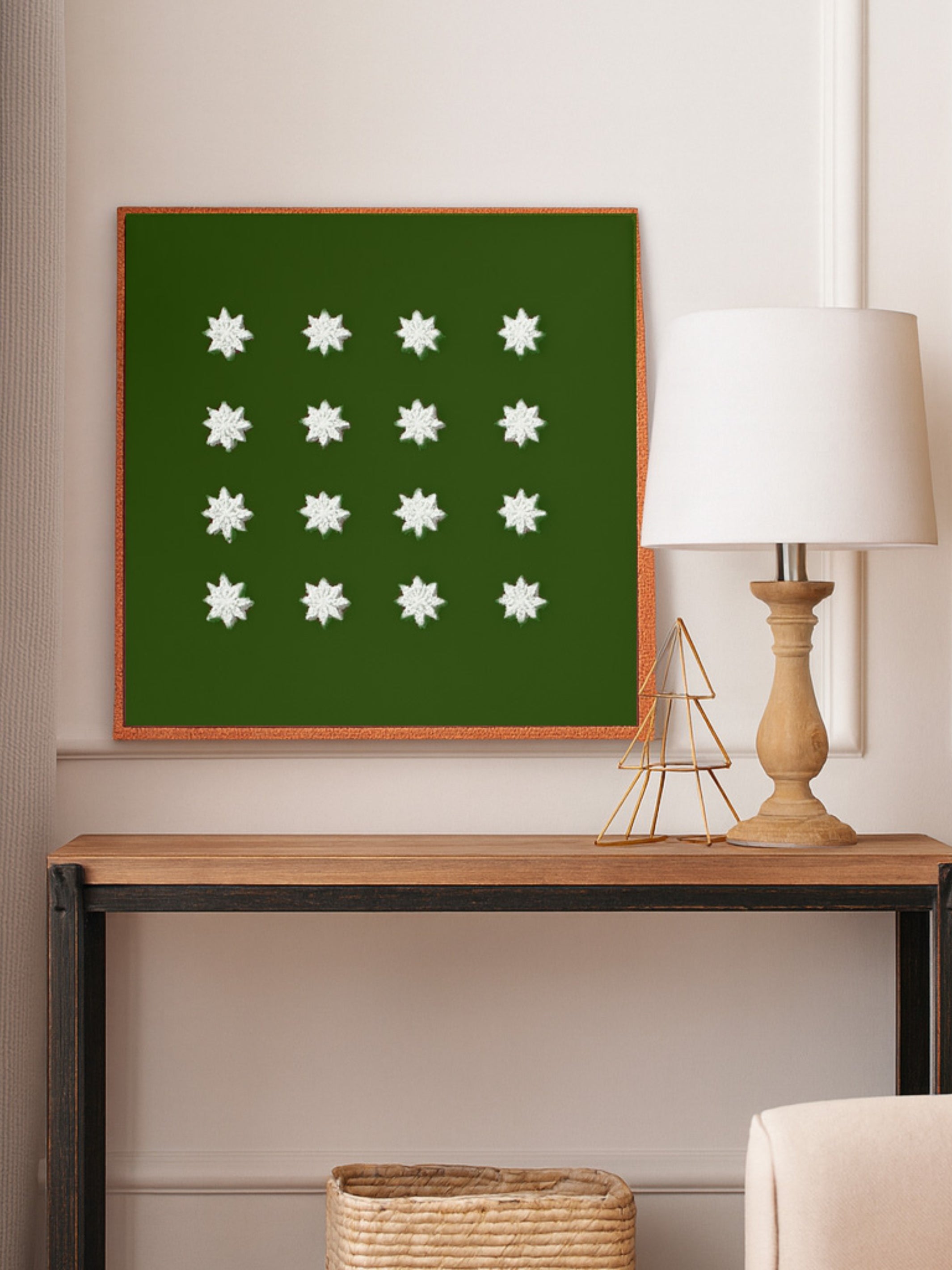 Frost Grid Modern Christmas Artwork for Wall Decoration - Product Image 