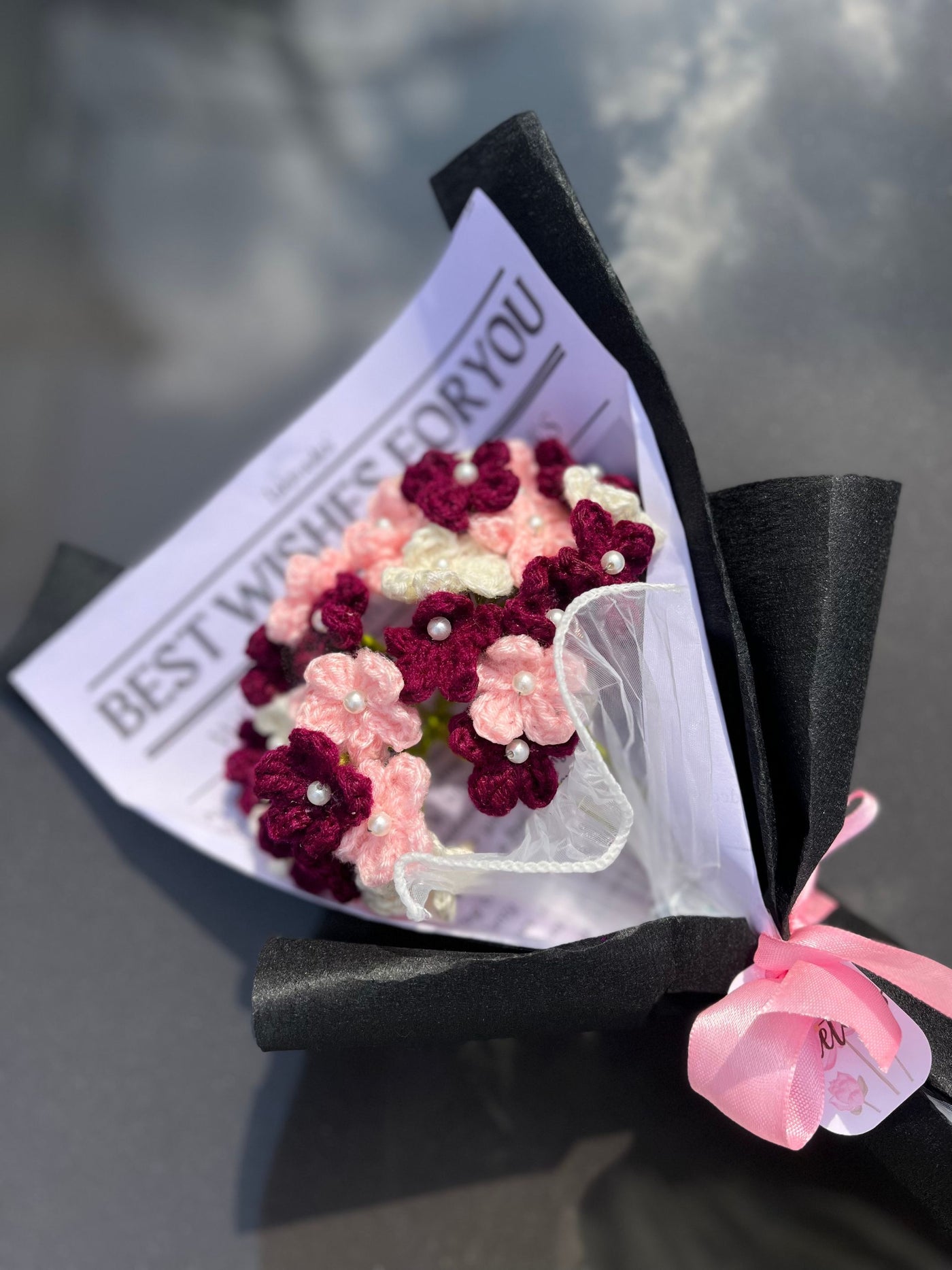 Best wishes crochet bouquet