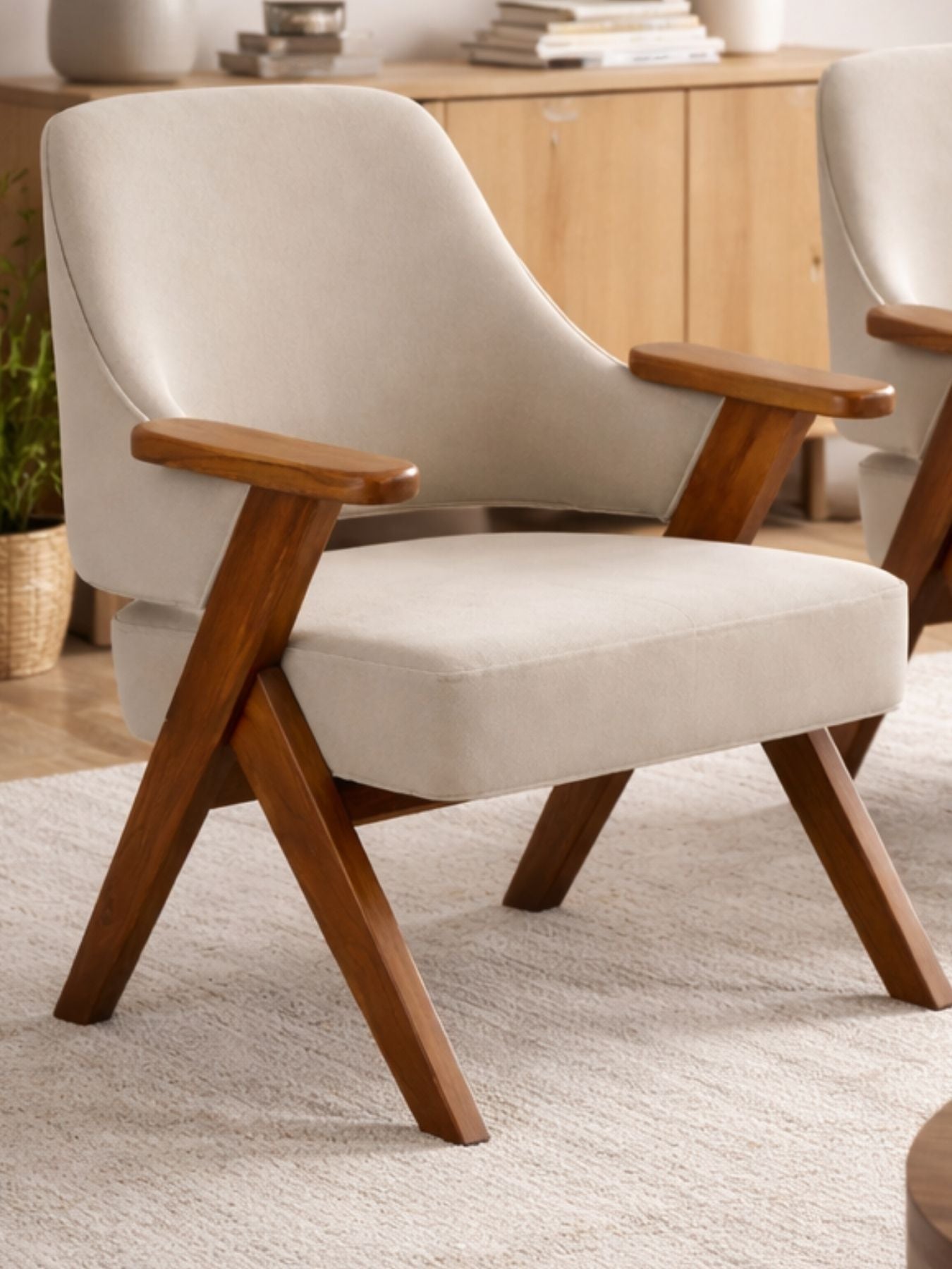 Kenzo Contemporary Wooden Lounge Chair