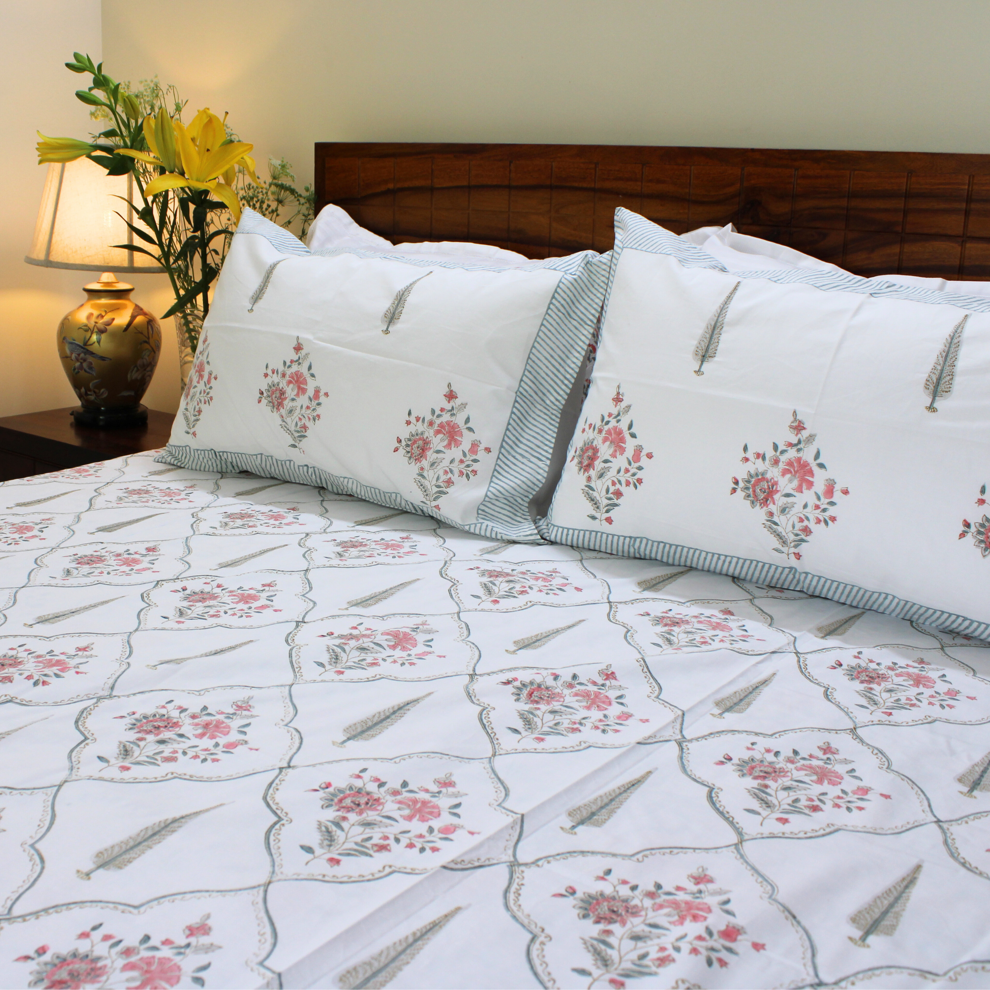 Colors Of The Garden Handblock Bedsheet