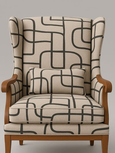 Modern Wingback Accent Chair with Contemporary Fabric