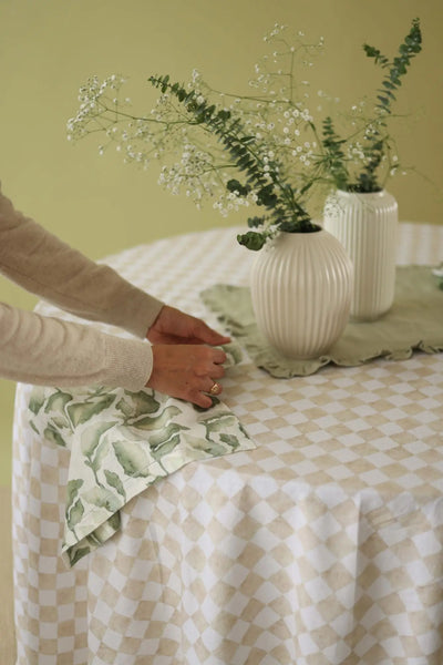 Table Cover - Checker Beige