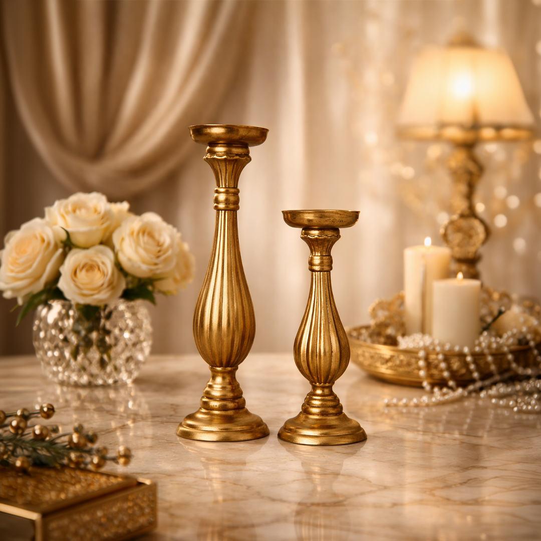 Golden Candle Holder - L