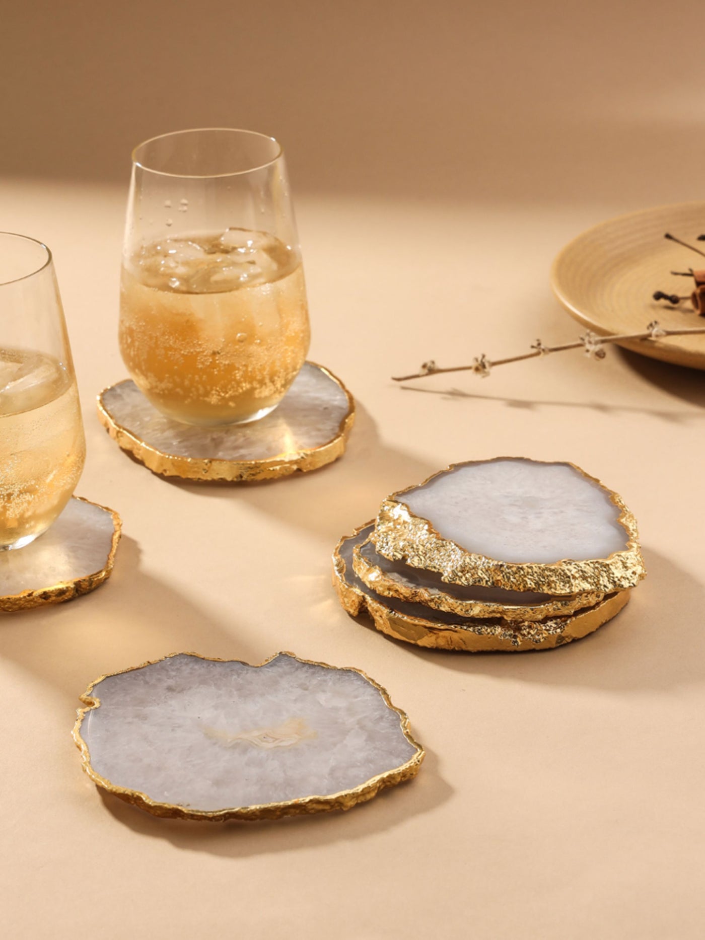 Agate Coasters Natural Set of 4