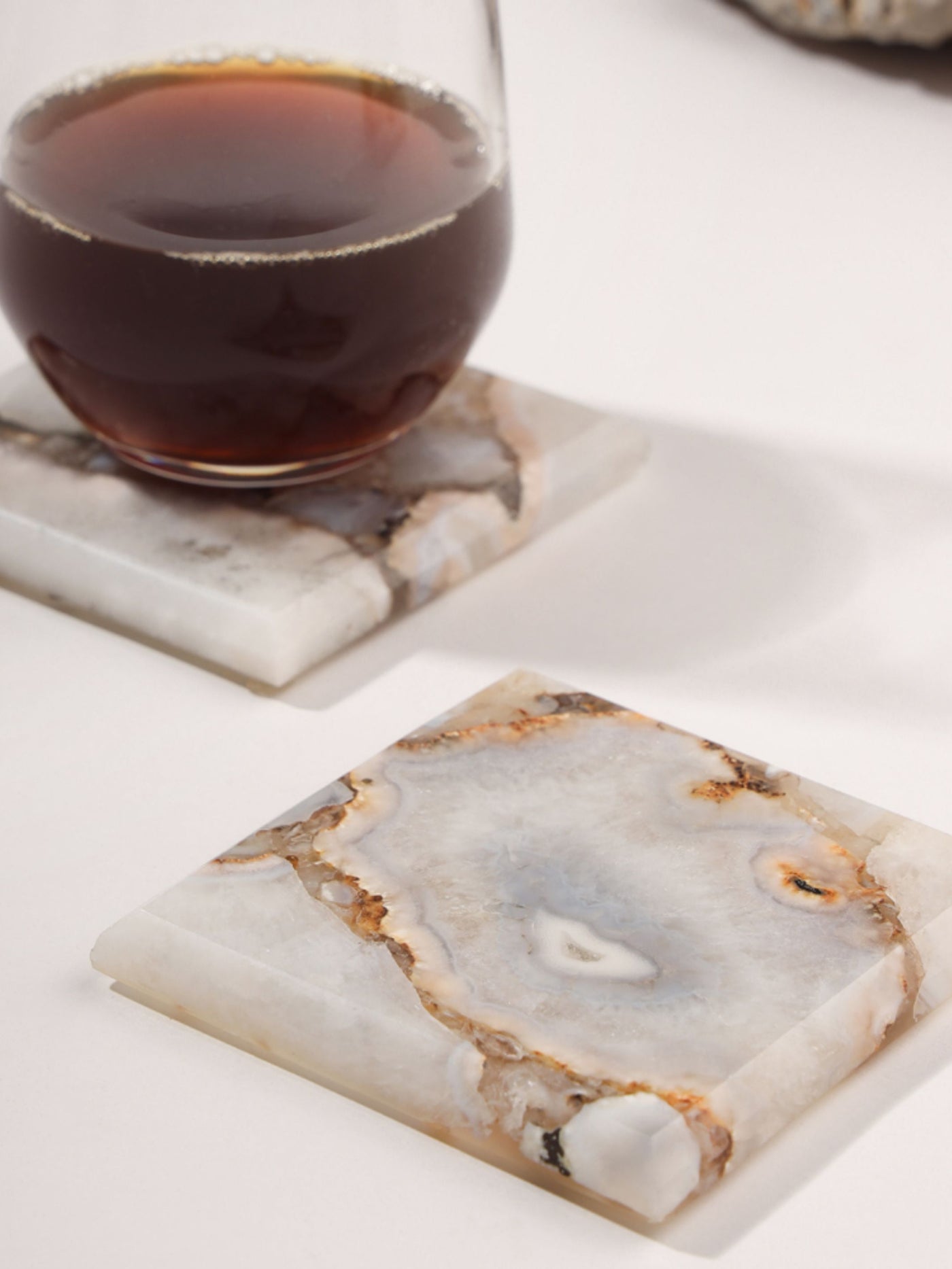 Brown Agate Square Coaster Set of 4