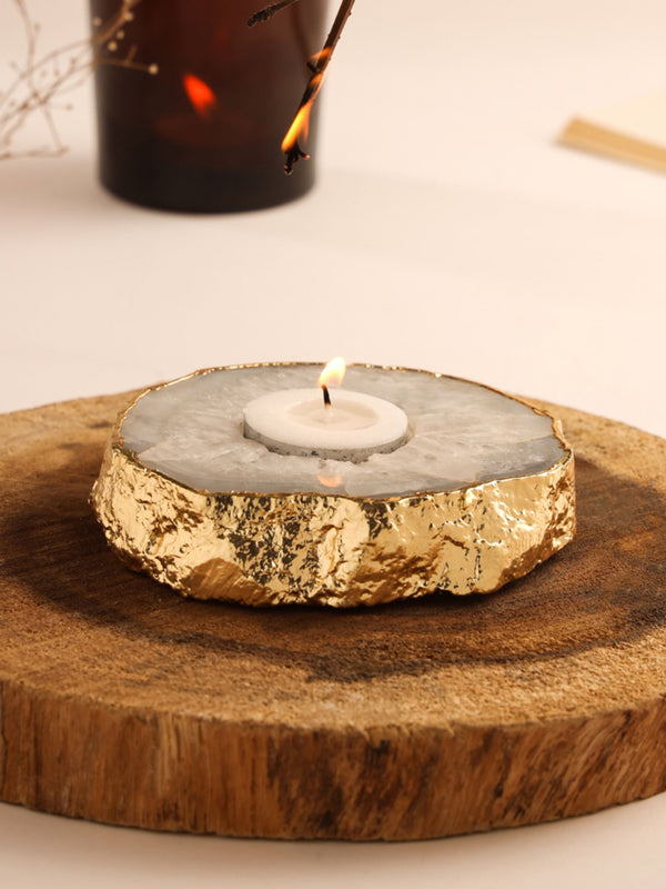 Agate Candle Holder Natural