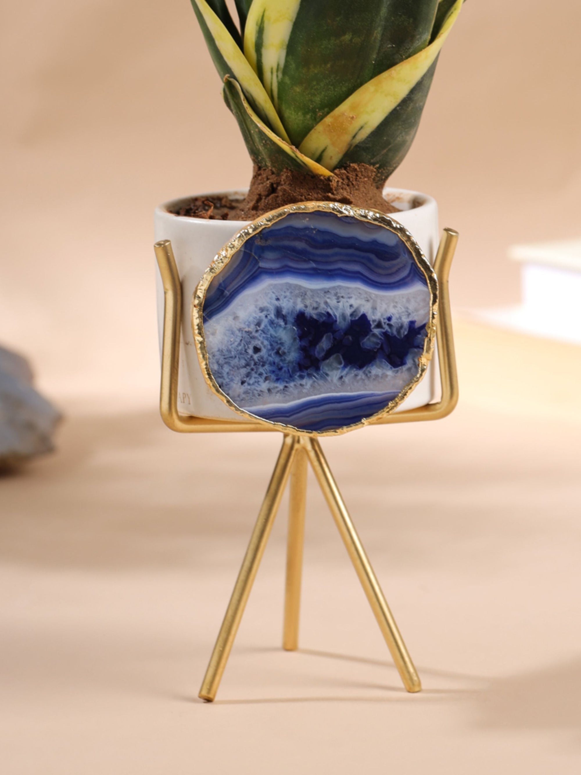 Agate Planter Blue