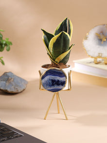 Agate Planter Blue
