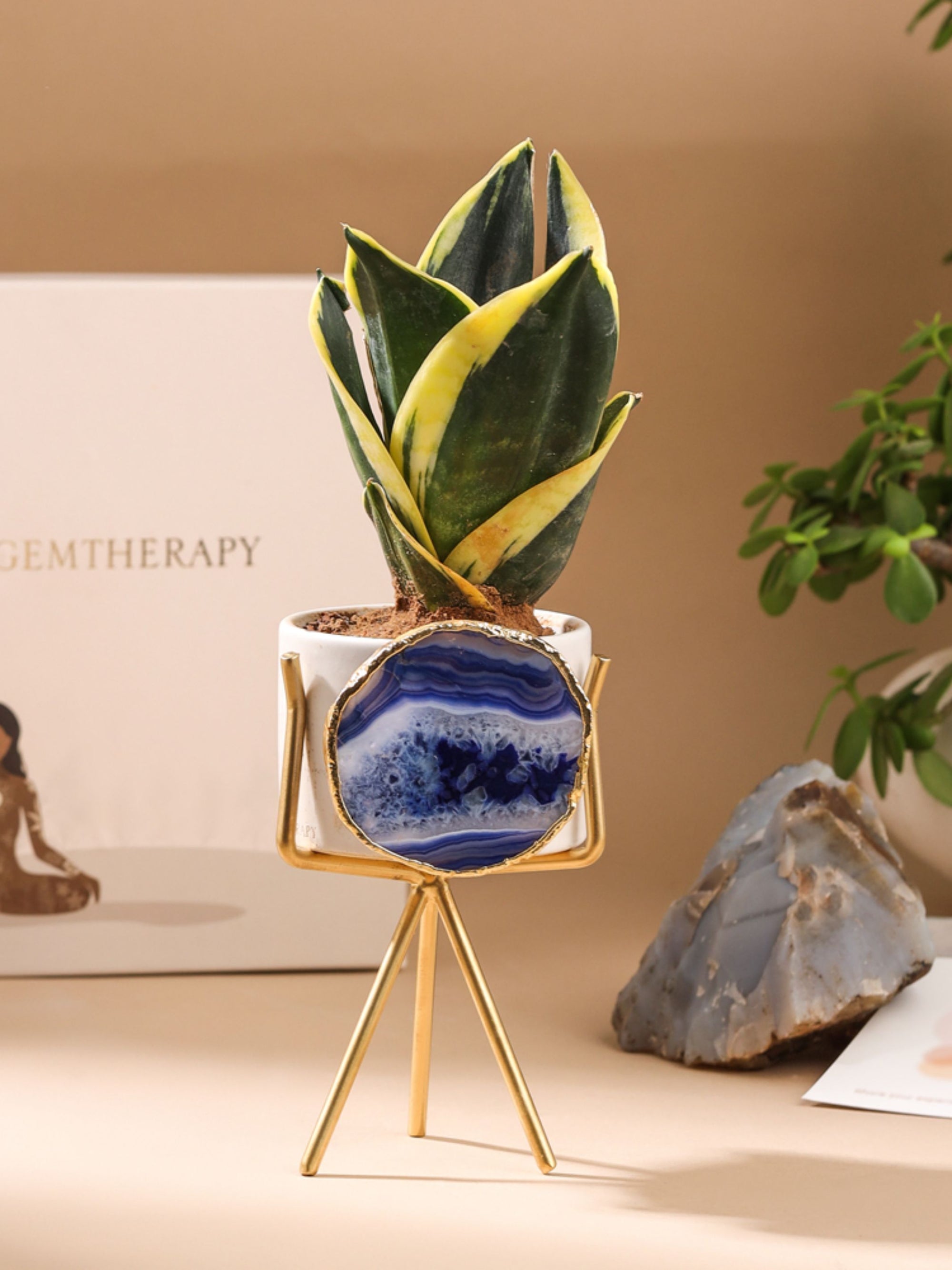 Agate Planter Blue