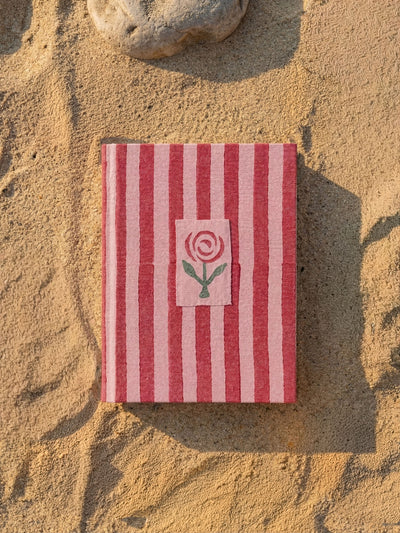 Handcrafted with Pink & Red Stripes A5 Journal Diary