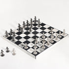 White & Black Equine Leather Chess Board