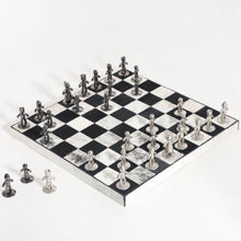 White & Black Equine Leather Chess Board
