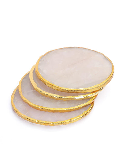 Semi Precious Coasters Set of 4 - Rose Quartz