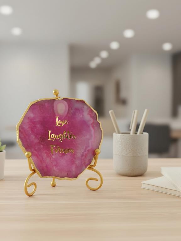 Natural Agate Stone Showpiece | Love & Laughter