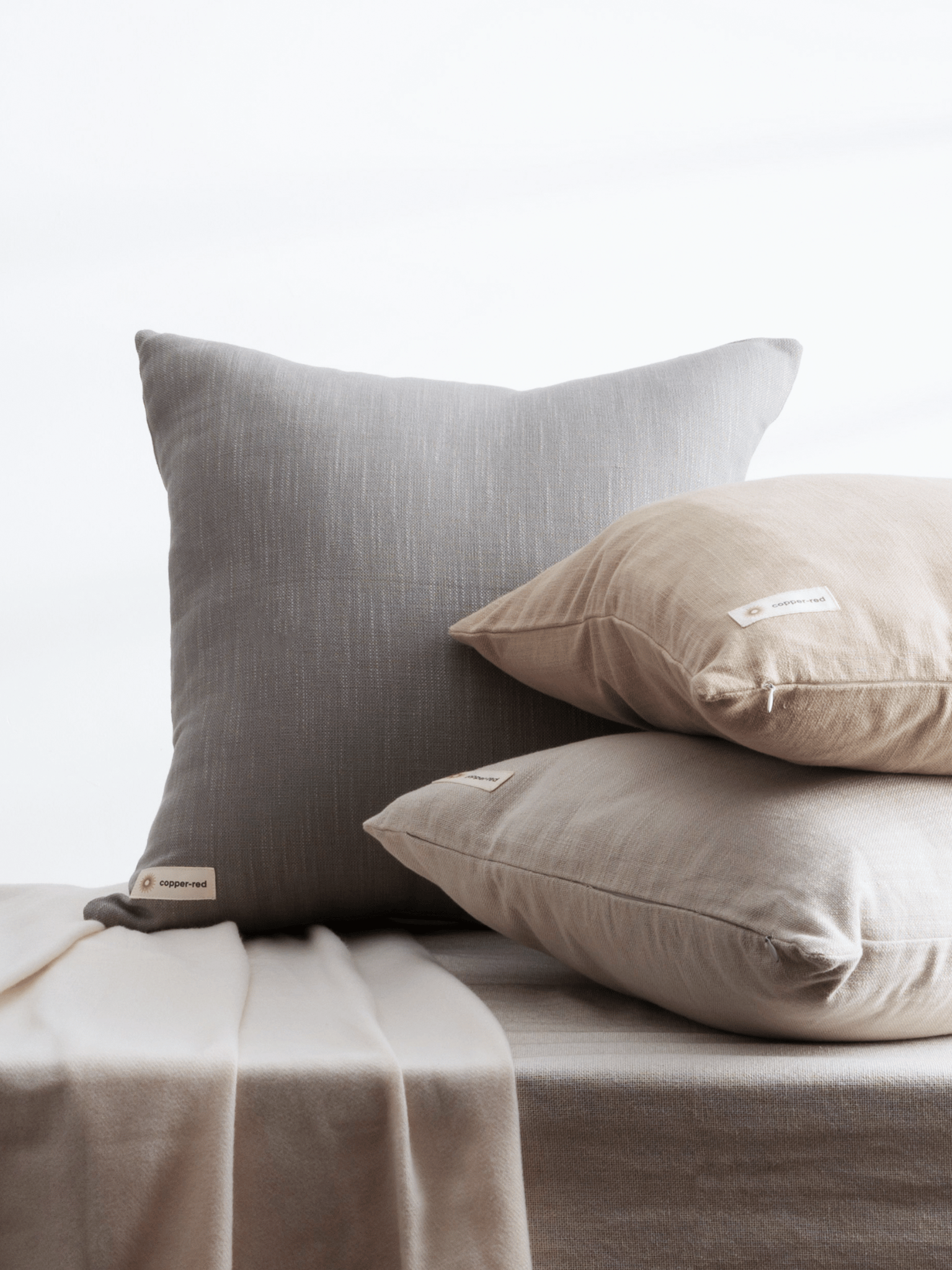 Saadiyat Ash Grey Cotton Cushion Cover