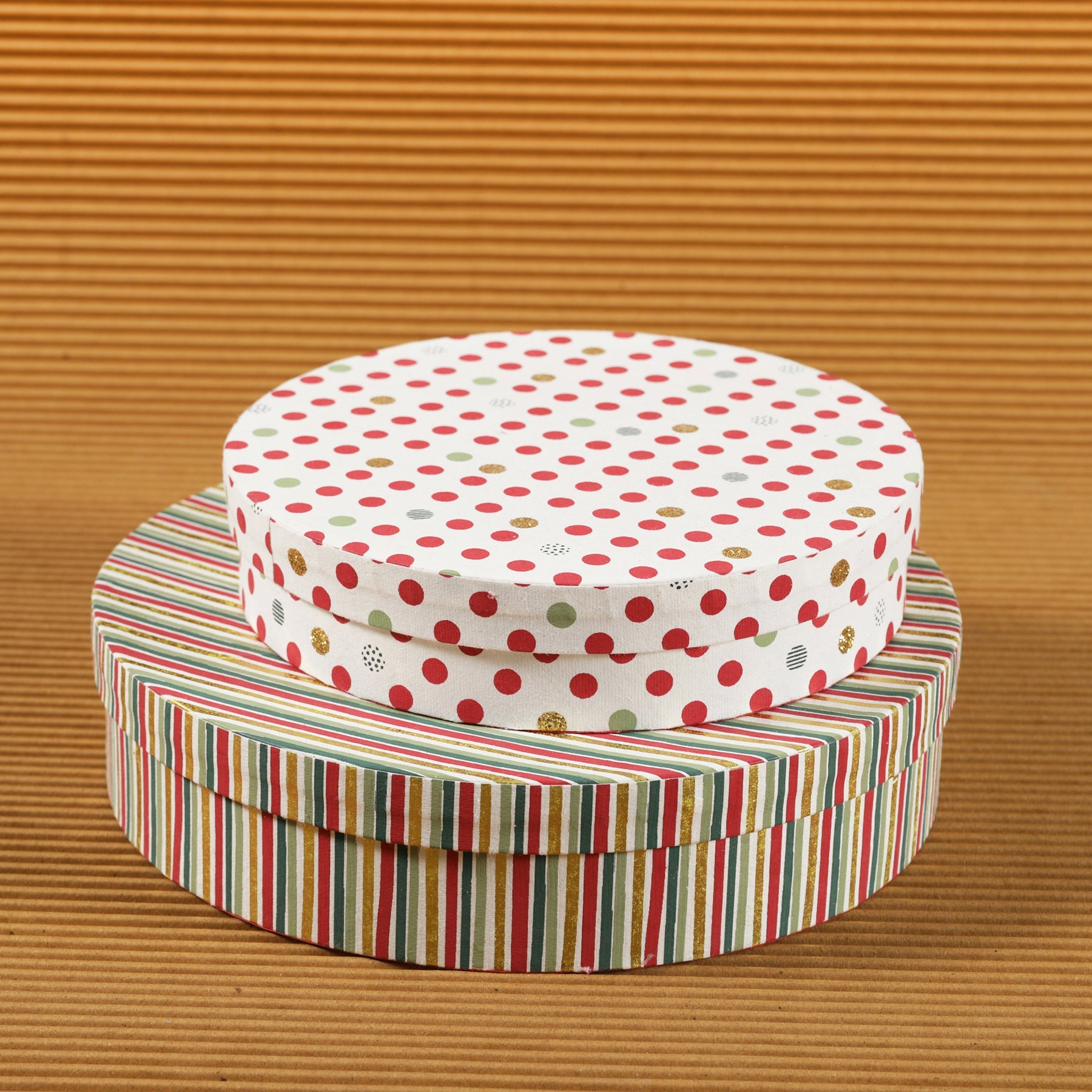 Shadow Stripes Round Box (Set of 2)