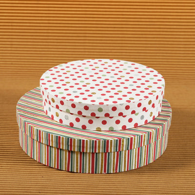 Shadow Stripes Round Box (Set of 2)