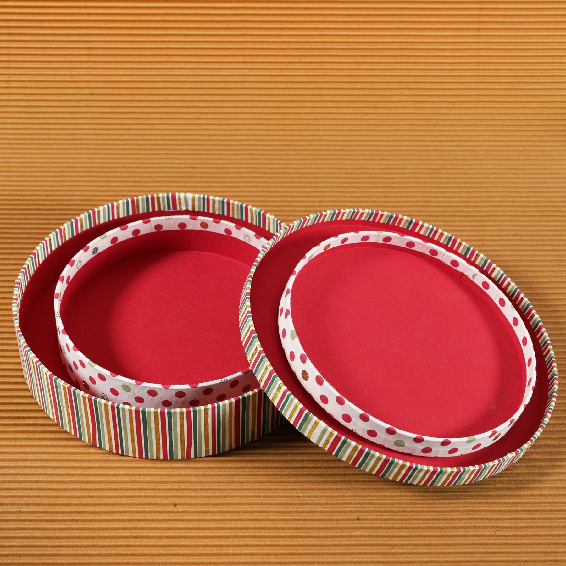 Shadow Stripes Round Box (Set of 2)