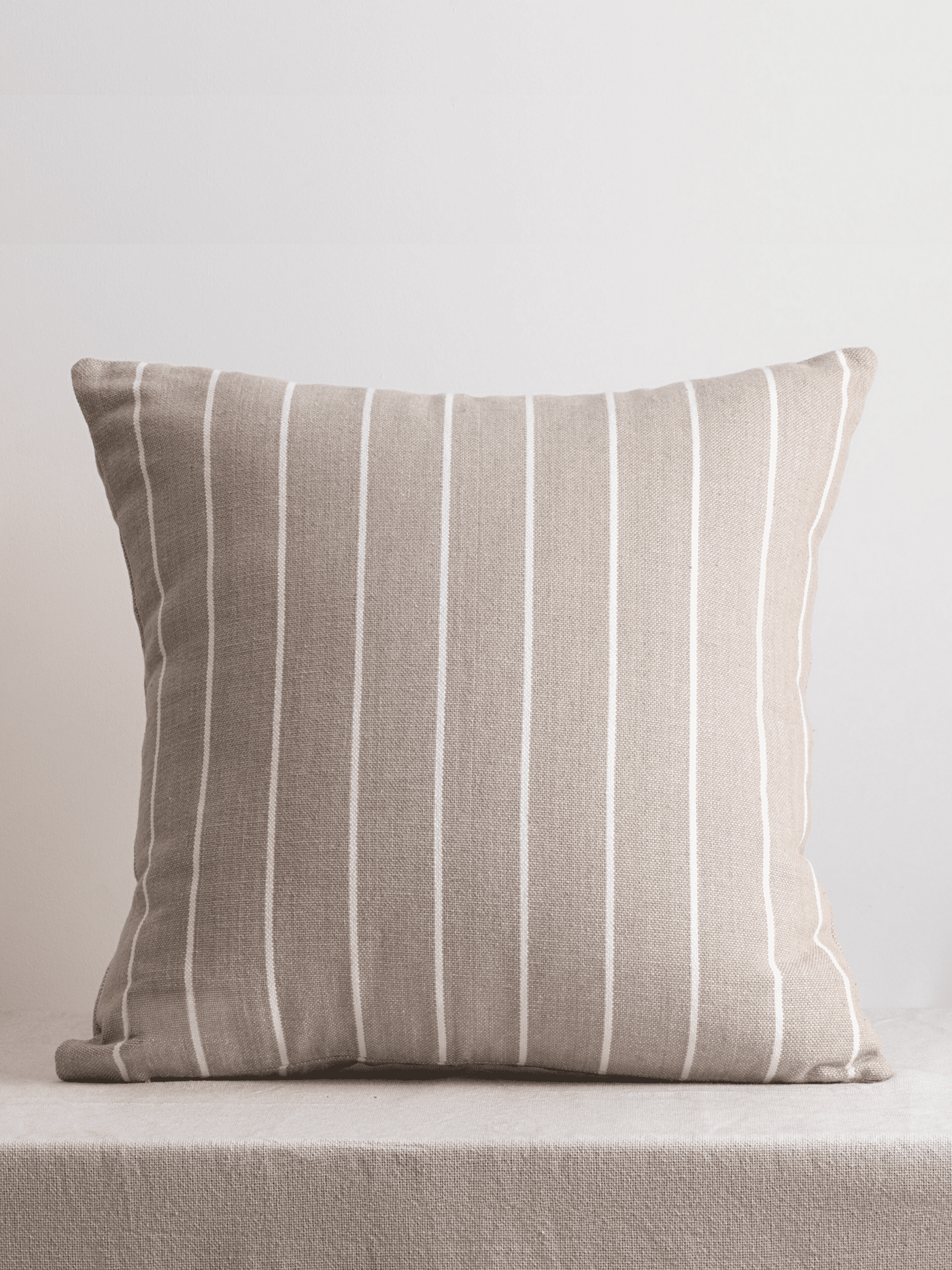 Atacama Brown & White Striped Cotton Cushion Cover