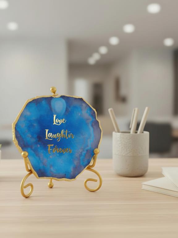 Natural Agate Stone Showpiece | Love & Laughter