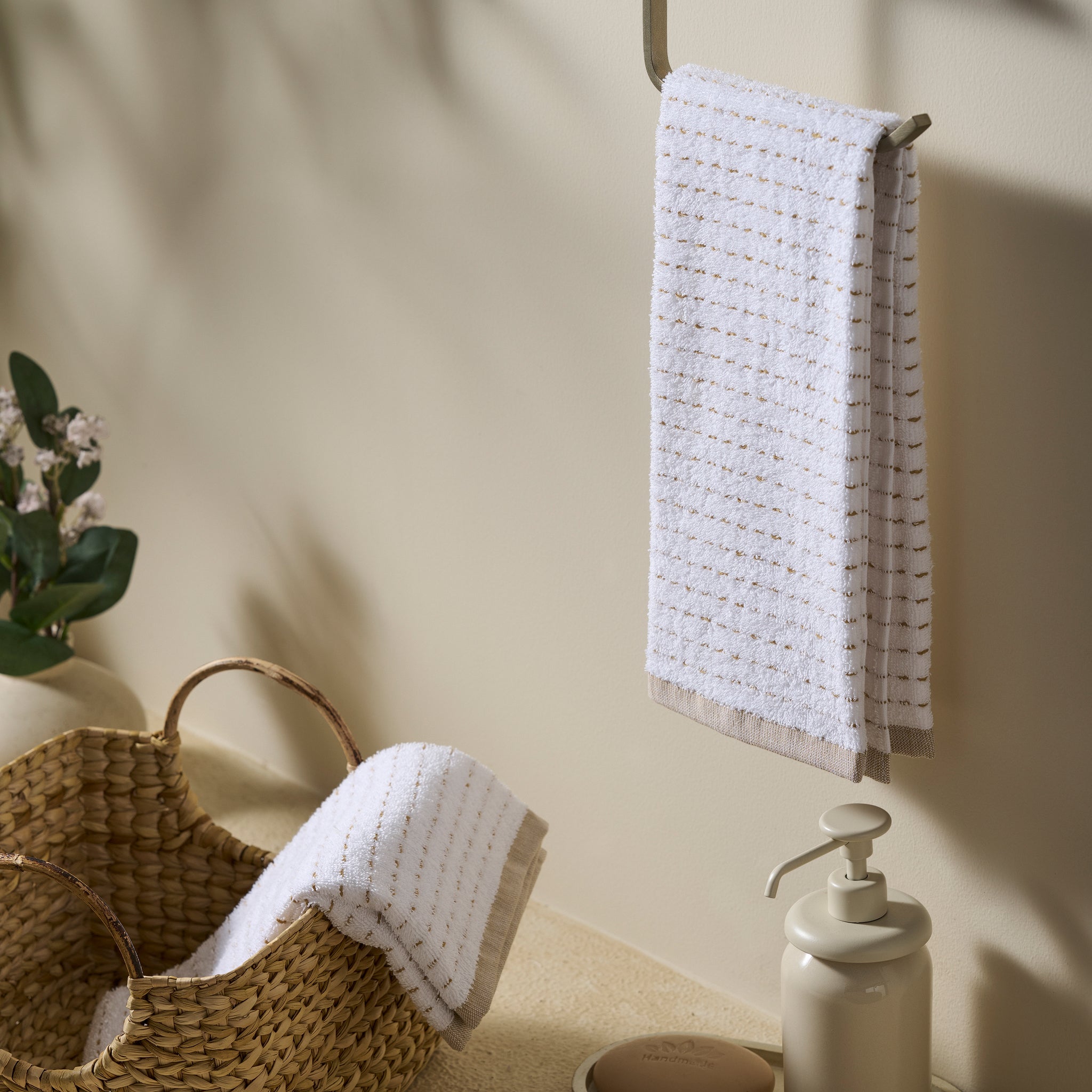 Drizzle | Cotton | Dobby Stripe Terry | Hand Towel