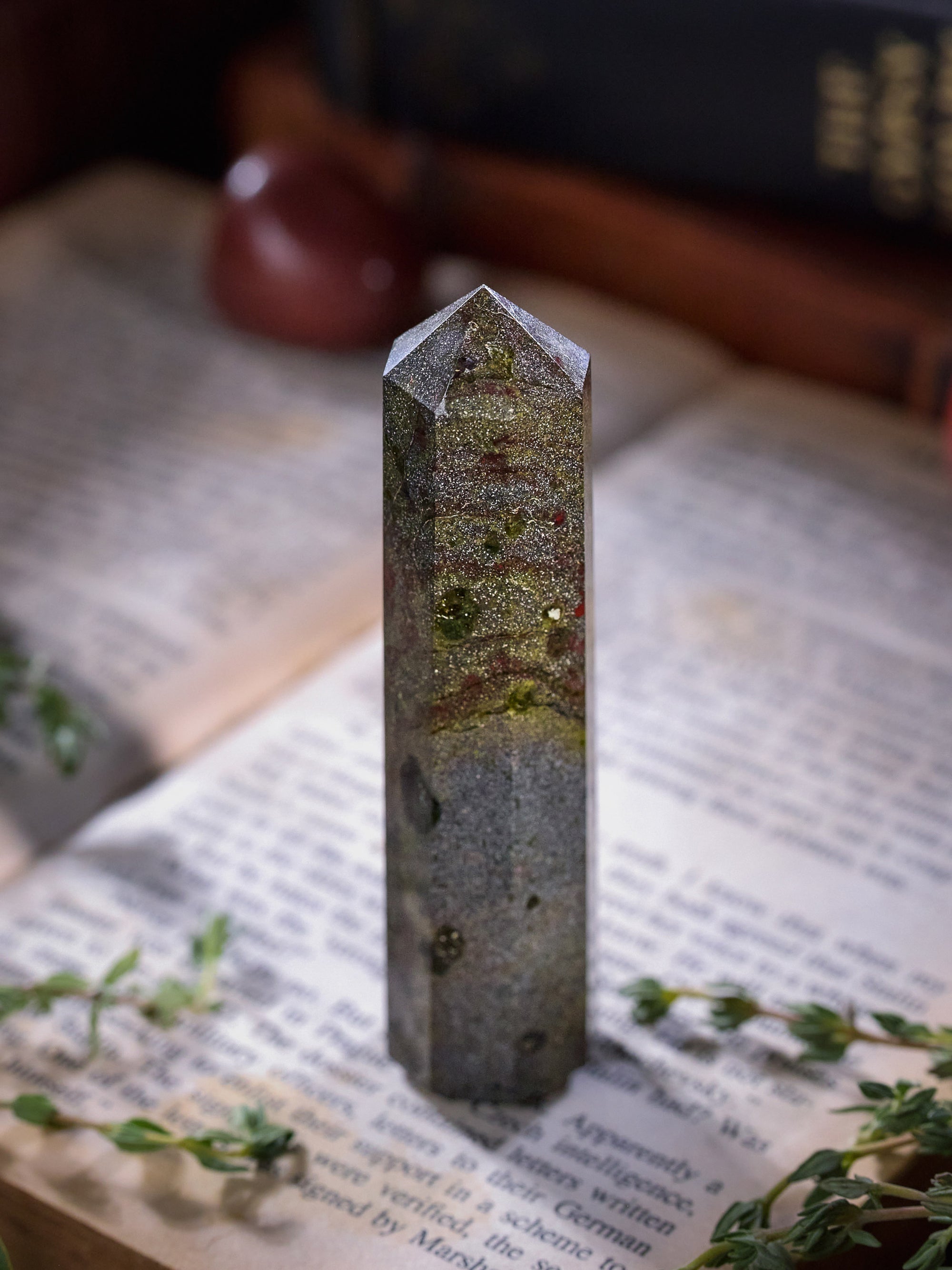 Semi-precious Gemstone - Dragon Blood Jasper Tower