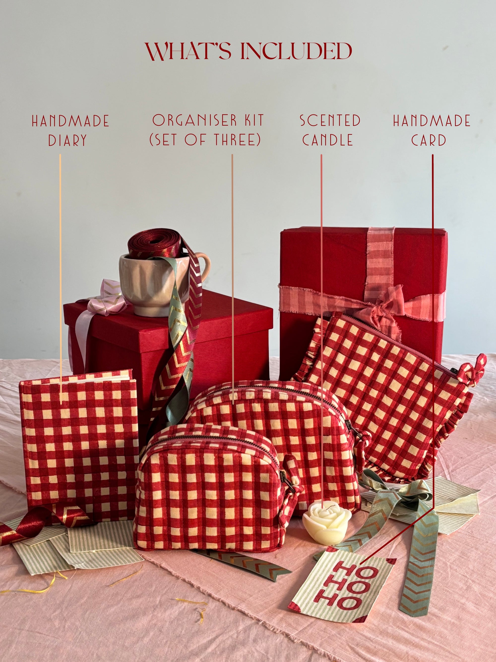 Red Checks Christmas Hamper - Festive Lifestyle Gift Box