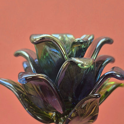 Cobalt Lisianthus- Handblown Glass Flower