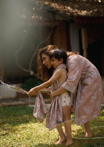 Mimo Pink Cotton Waffle  Bathrobe