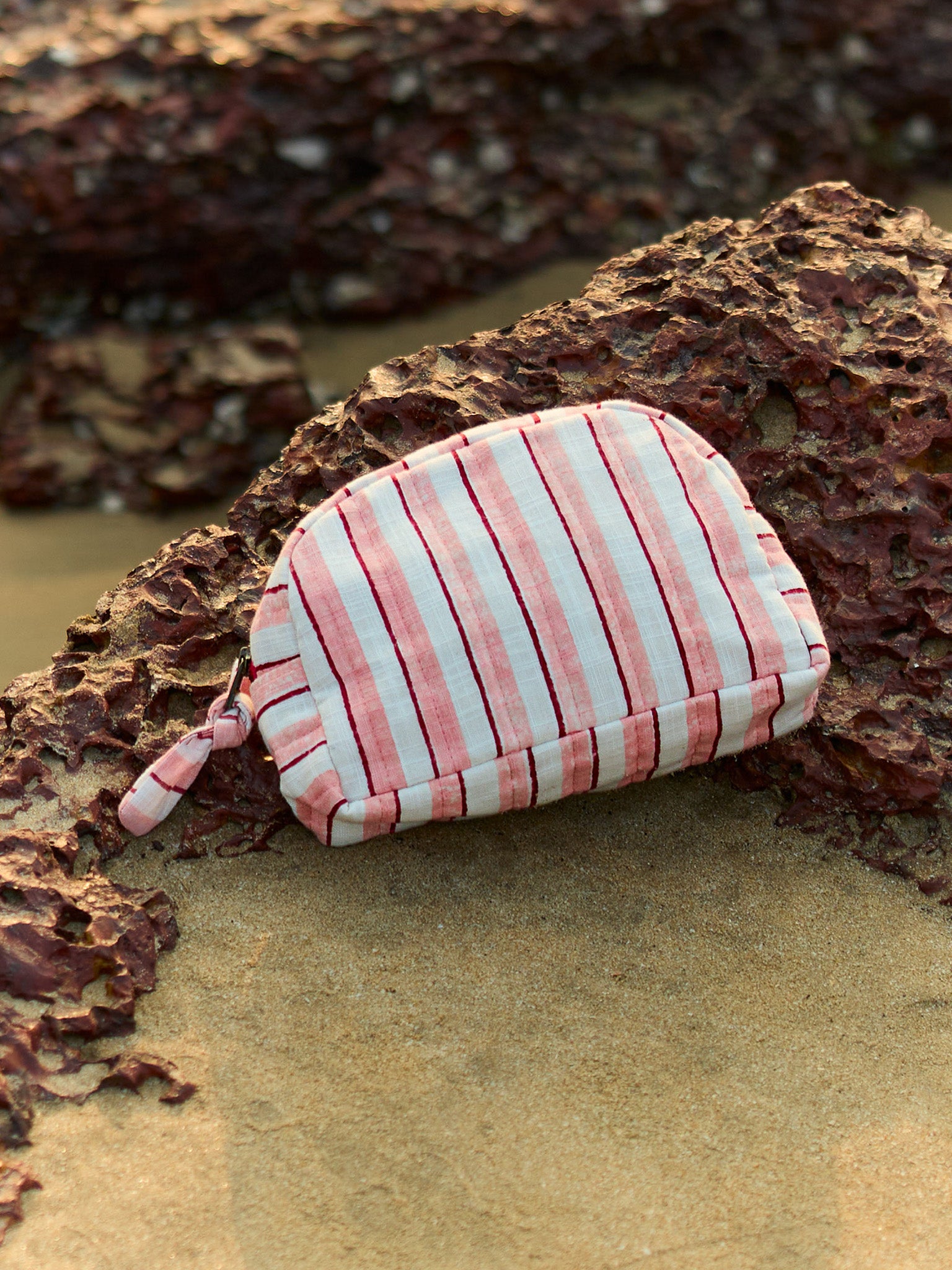 Sustainable Quilted Cotton Travel Pouch Set | Rosé Classic Organiser Set