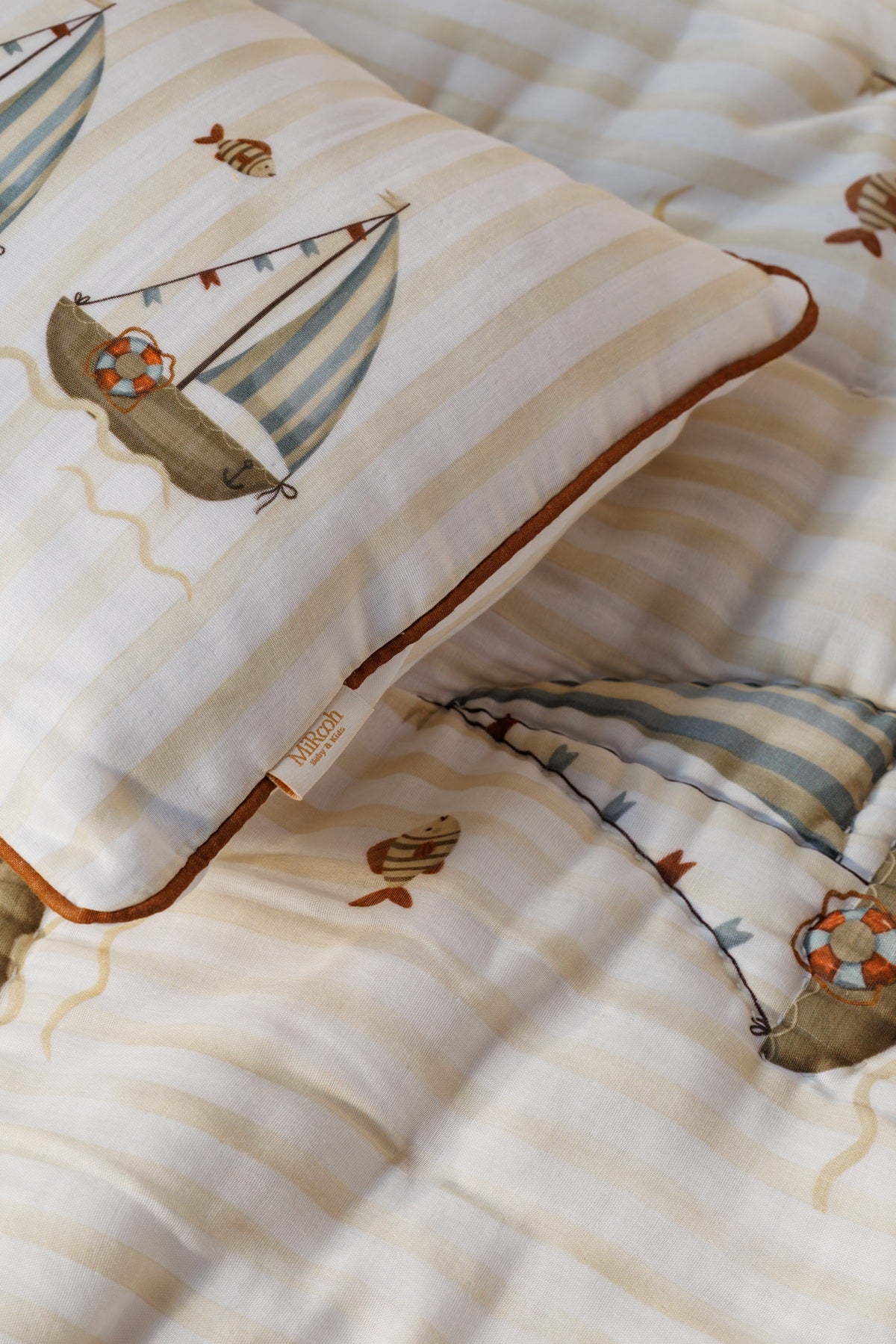 The Sea Shore  Organic Cotton Baby Pillow