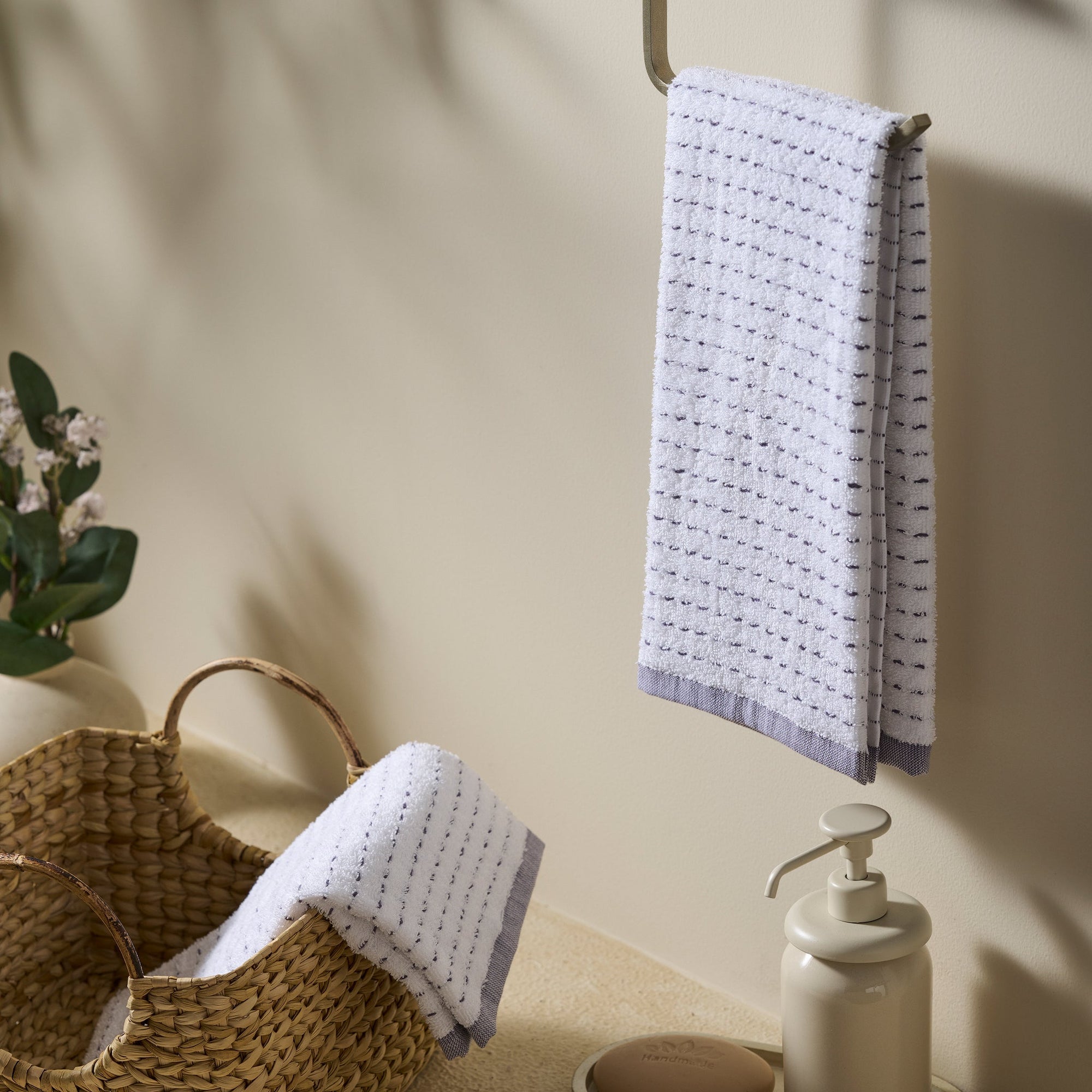Drizzle | Cotton | Dobby Stripe Terry | Hand Towel