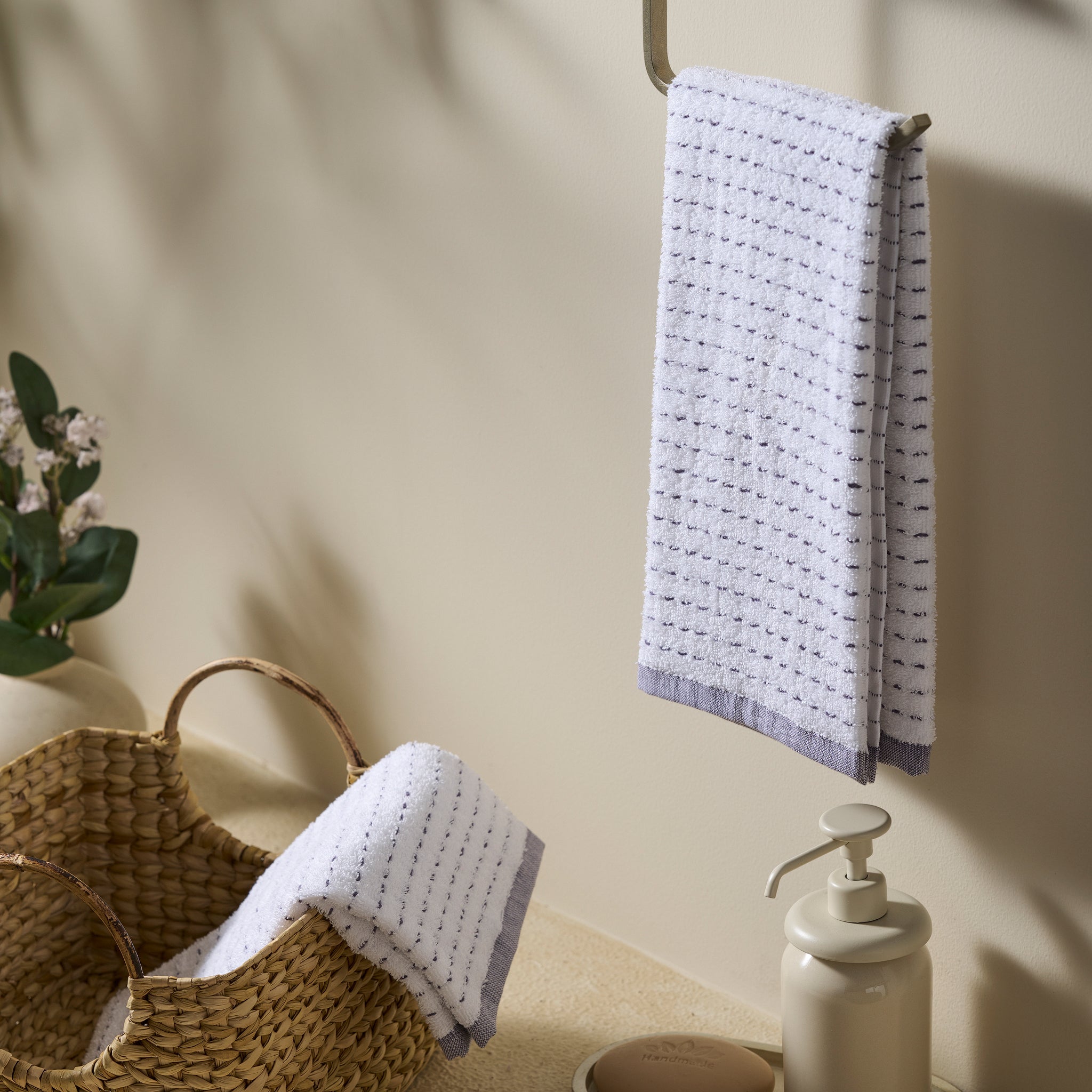 Drizzle | Cotton | Dobby Stripe Terry | Hand Towel