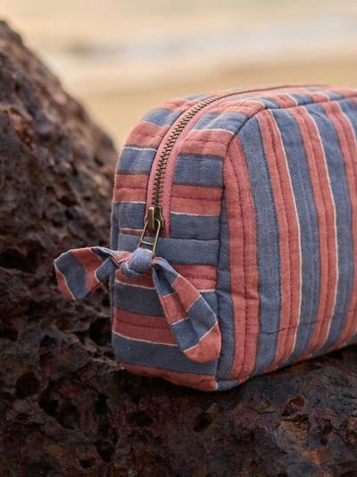 Sustainable Quilted Cotton Travel Pouch Set | Green Checks Classic Organiser Set