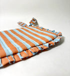 Sustainable Quilted Cotton Travel Pouch l Midsummer Bloom Flat Frill Organizer