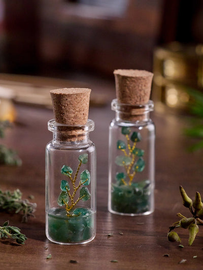Semi-precious Gemstone - Green Aventurine Bottle Tree - Set of 2