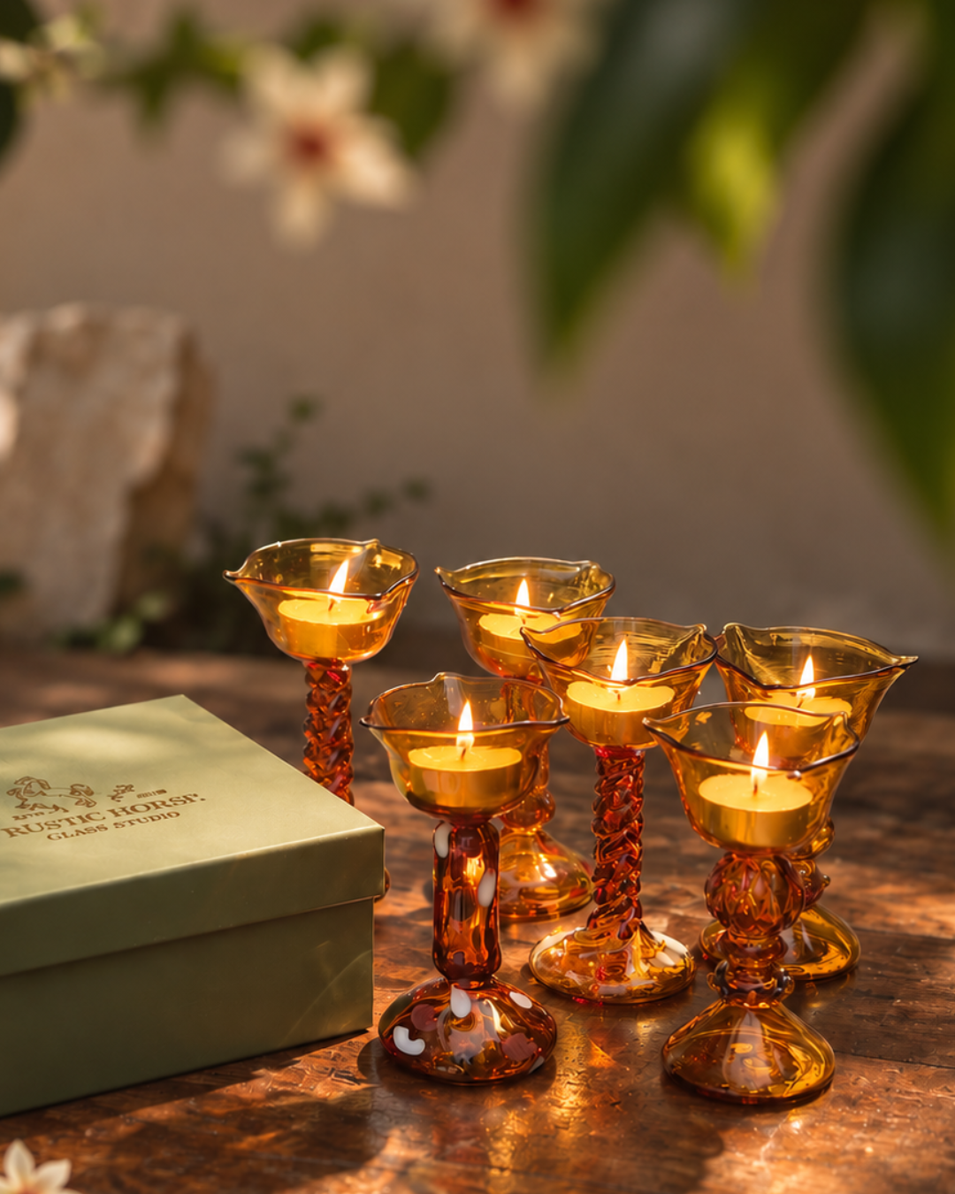Amber Bloom Diya - The Ritual Light