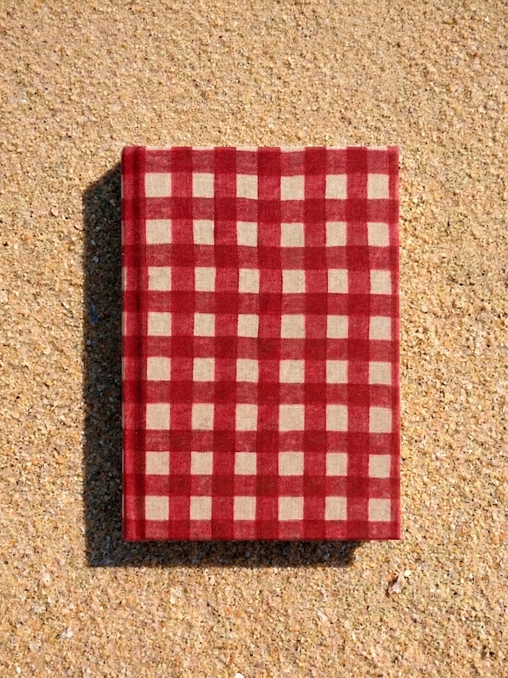 Handcrafted Sustainable A5 Diary Journal Notebook l Handmade Paper l Red Checks