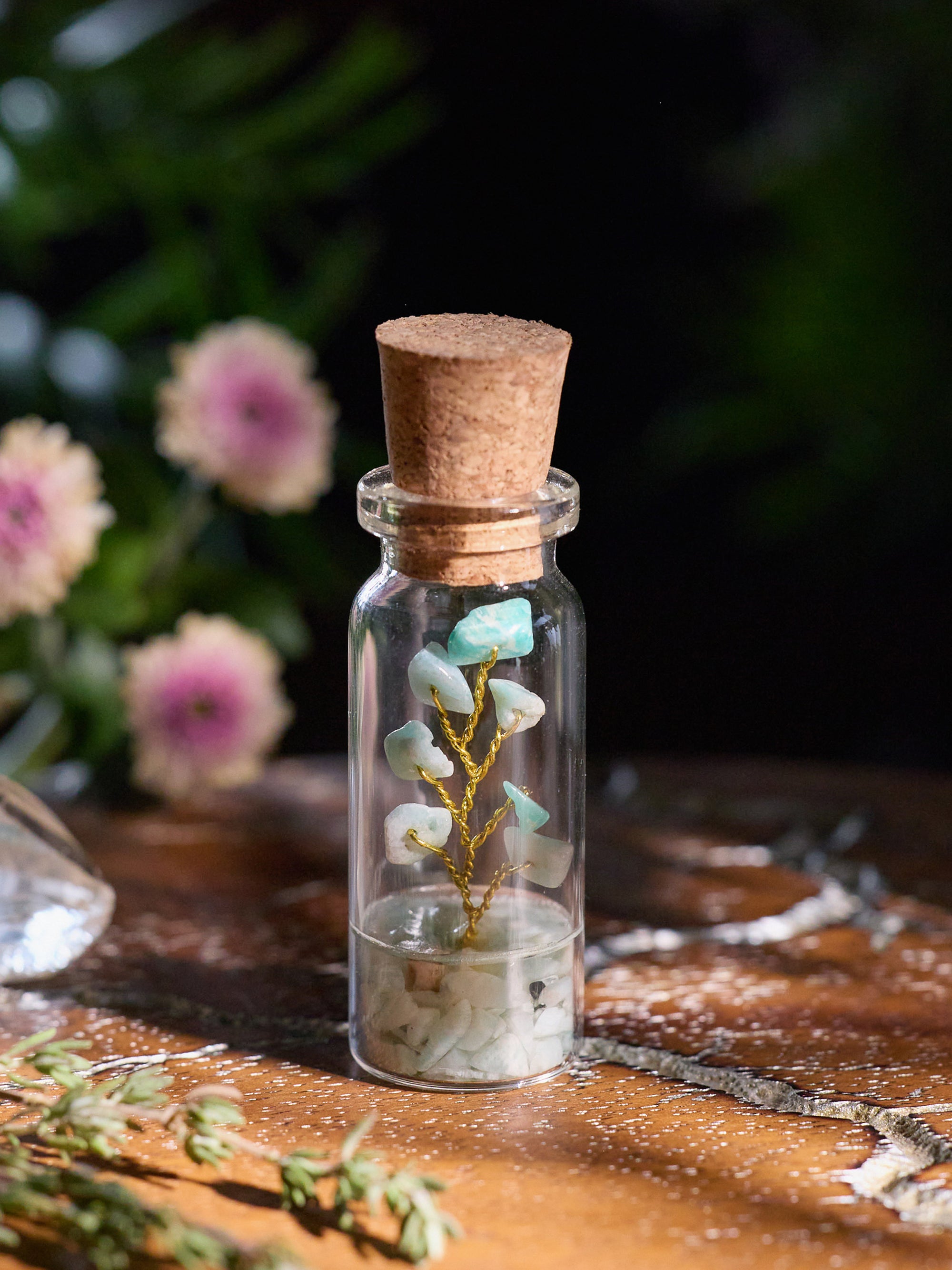 Semi-precious Gemstone - Amazonite Bottle Tree - Set of 2