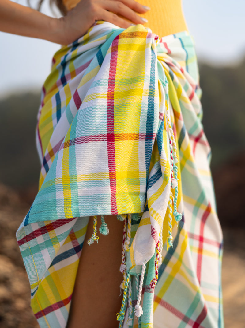 Felicity Aqua Woven Beach Towel