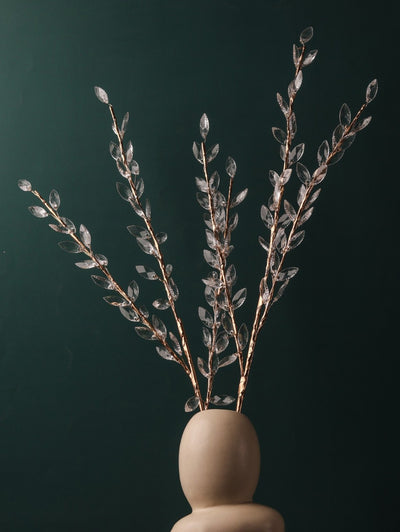Golden Crystal Leaf Branch Vase Fillers