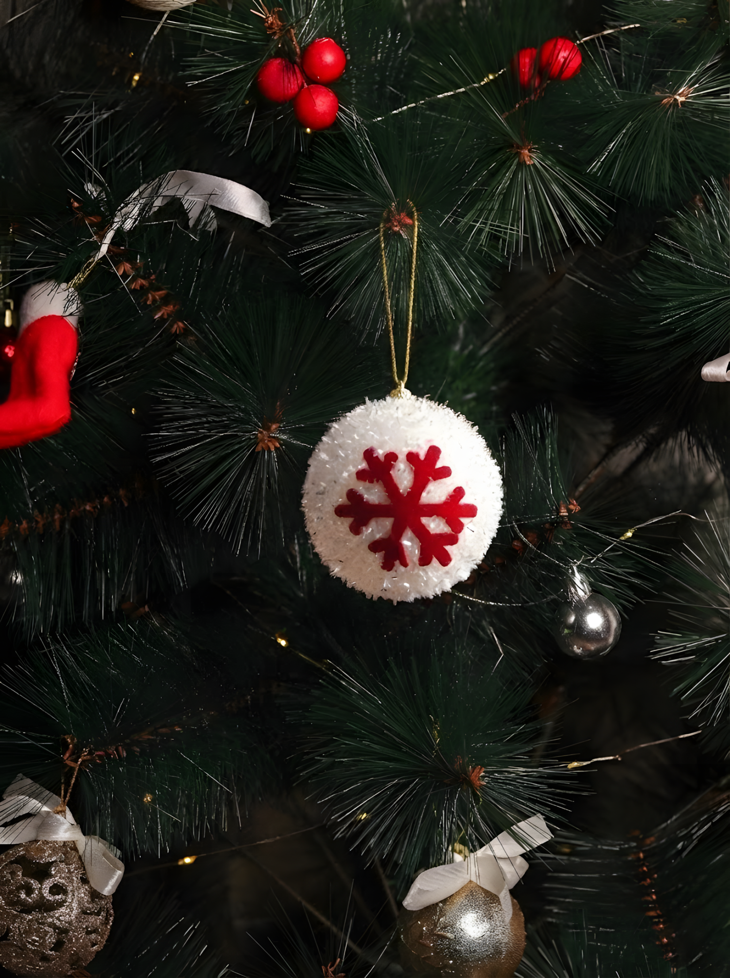 Frosted Snowball Christmas Ornaments (Pack of 3)