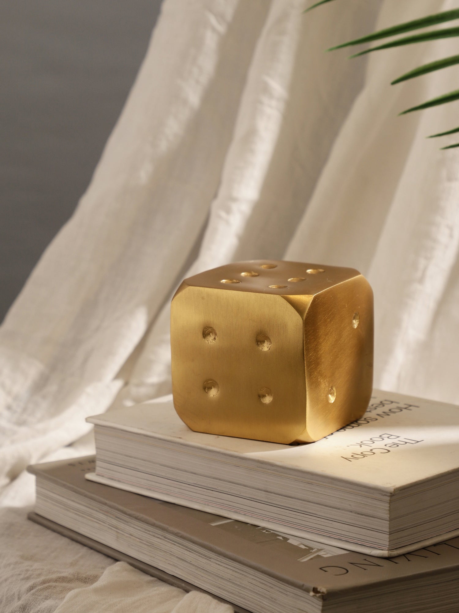 Golden Metal Dice Candle Holder and Table Decor