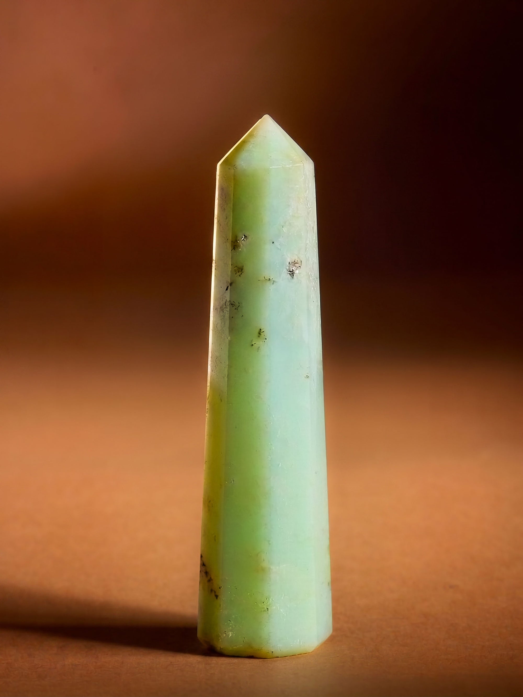 Semi-precious Gemstone - Chrysoprase Obelisk