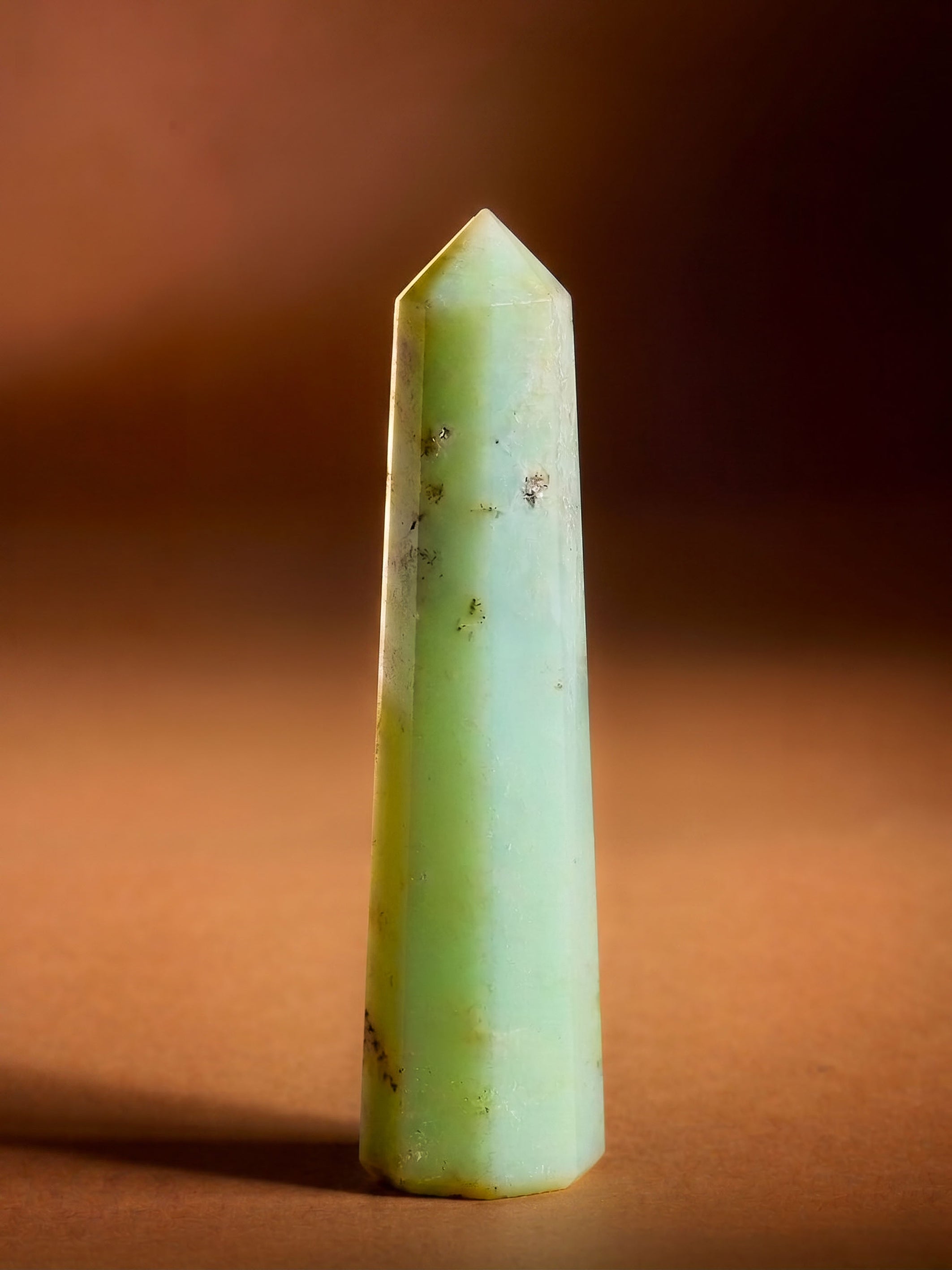 Semi-precious Gemstone - Chrysoprase Obelisk