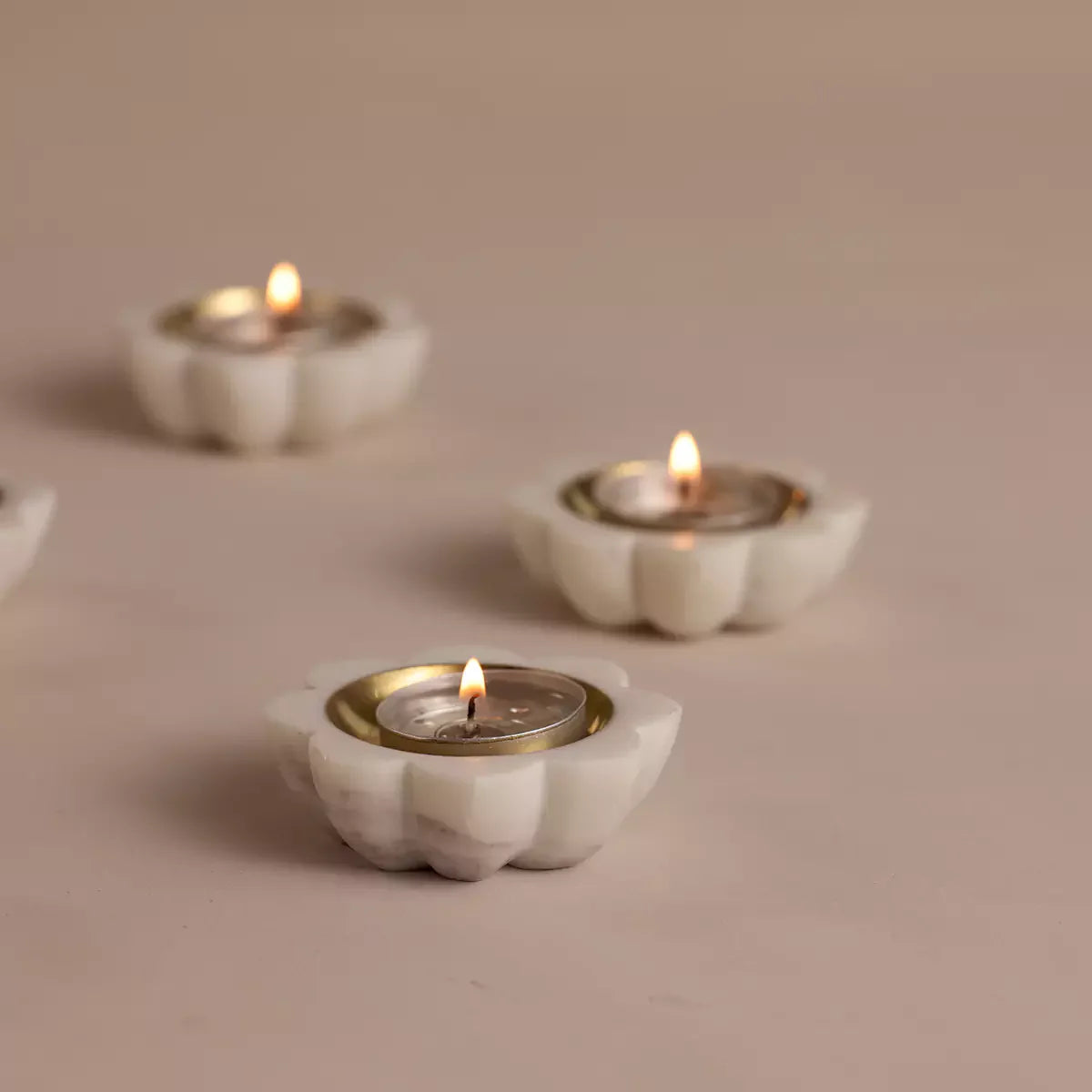 Set of 5 - Lotus Tealight Holders
