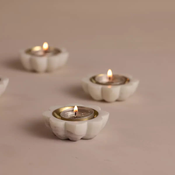 Set of 5 - Lotus Tealight Holders
